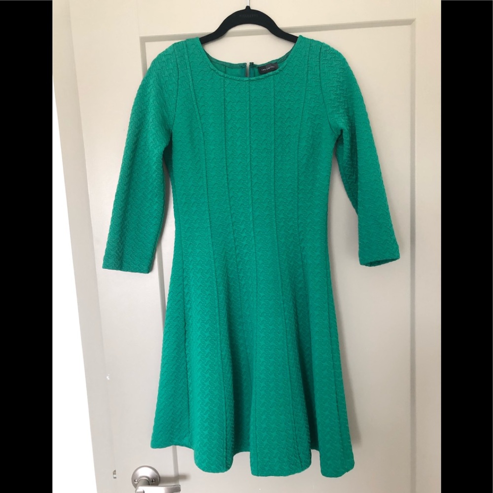 The Limited flare a-line green dress XS